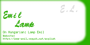 emil lamp business card